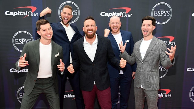Tyler Toney, Coby Cotton, Cory Cotton, Cody Jones, Garrett Hilbert attend the 2021 ESPY Awards at Rooftop At Pier 17 on July 10, 2021 in New York City.