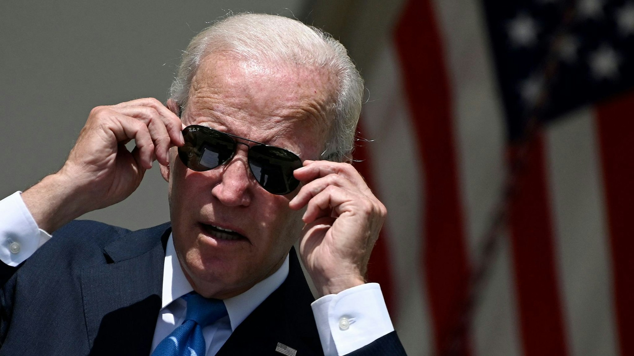 US President Joe Biden delivers remarks in the Rose Garden of the White House in Washington, DC, on July 27, 2022. - Biden has had two negative Covid-19 tests and no longer needs to isolate after recovering from infection, his White House Doctor Kevin O'Connor said Wednesday.