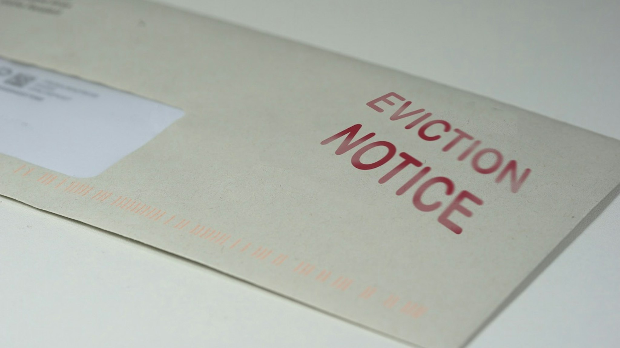 Envelop for an eviction notice to a defaulting renter in due to missed rent in recession - stock photo Envelop for an eviction notice to a defaulting renter in due to missed rent in recession No-Mad via Getty Images