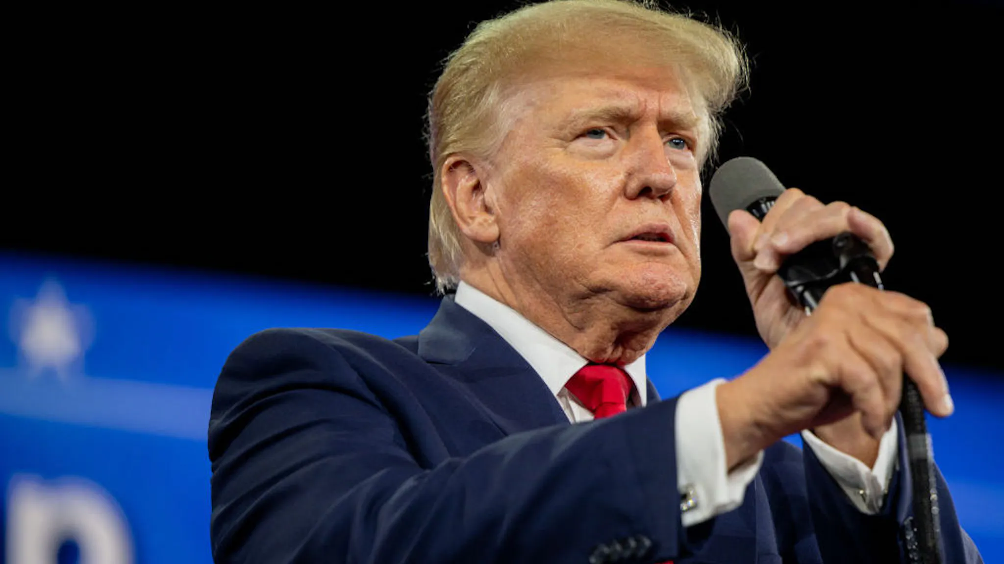 Donald Trump DALLAS, TEXAS - AUGUST 06: Former U.S. President Donald Trump speaks at the Conservative Political Action Conference (CPAC) at the Hilton Anatole on August 06, 2022 in Dallas, Texas. CPAC began in 1974, and is a conference that brings together and hosts conservative organizations, activists, and world leaders in discussing current events and future political agendas. (Photo by Brandon Bell/Getty Images)