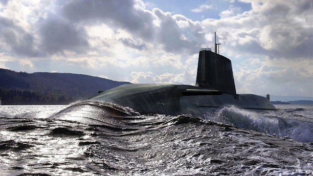 In this handout artists impression released on June 8, 2007 by BAE Systems, The new Royal Navy submarine HMS Astute can be seen at sea. HMS Astute is the first nuclear submarine to be launched in the UK for almost a decade.