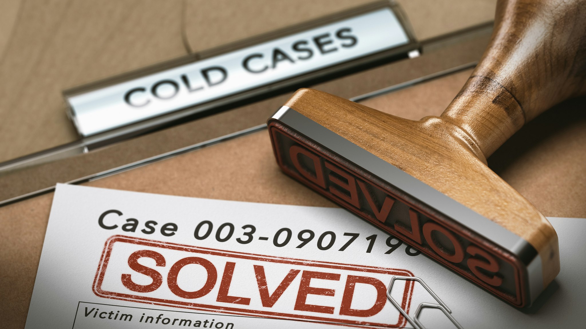 Cold Case Solved, File Closed - stock photo
