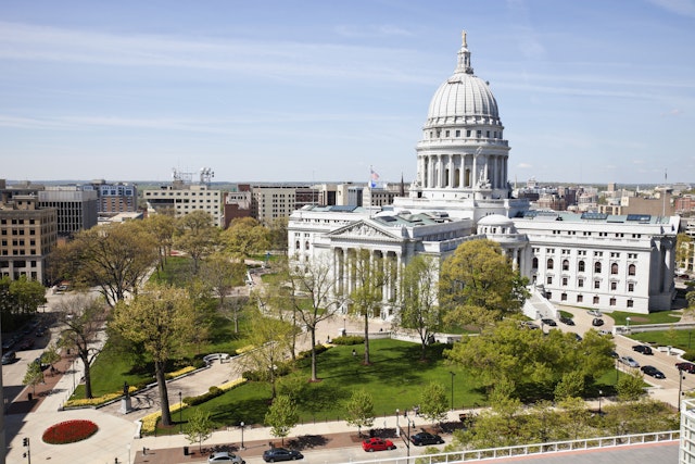 Capitol Square in Madison, Wisconsin