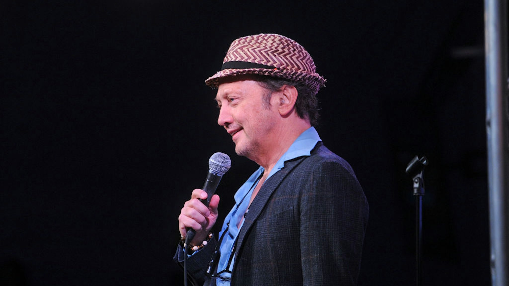 NEW BRUNSWICK, NJ - OCTOBER 18: Rob Schneider performs at The Stress Factory Comedy Club on October 18, 2021 in New Brunswick, New Jersey. (Photo by Bobby Bank/Getty Images)