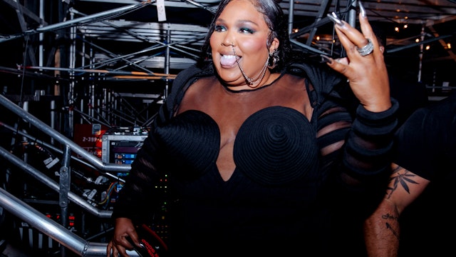 Lizzo is seen backstage at the 2022 MTV VMAs at Prudential Center on August 28, 2022 in Newark, New Jersey.