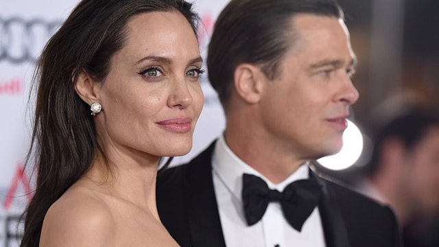 HOLLYWOOD, CA - NOVEMBER 05: Actors Angelina Jolie and Brad Pitt arrive at the AFI FEST 2015 presented by Audi Opening Night Gala Premiere of Universal Pictures' 'By The Sea' at TCL Chinese 6 Theatres on November 5, 2015 in Hollywood, California. (Photo by Axelle/Bauer-Griffin/FilmMagic)