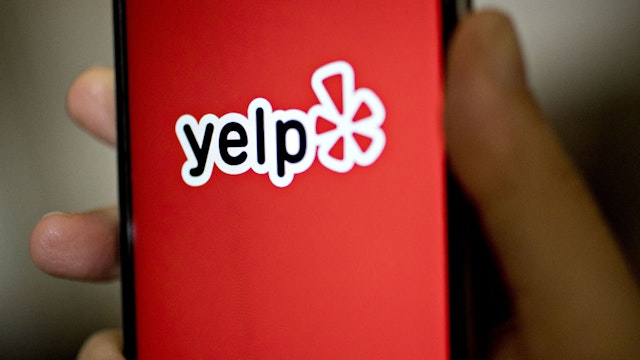 The Yelp Inc. application is displayed on for a photograph an Apple Inc. iPhone in Washington, D.C., U.S., on Saturday, Oct. 28, 2017. Yelp Inc. is scheduled to release earnings figures on November 1. Photographer: Andrew Harrer/Bloomberg via Getty Images