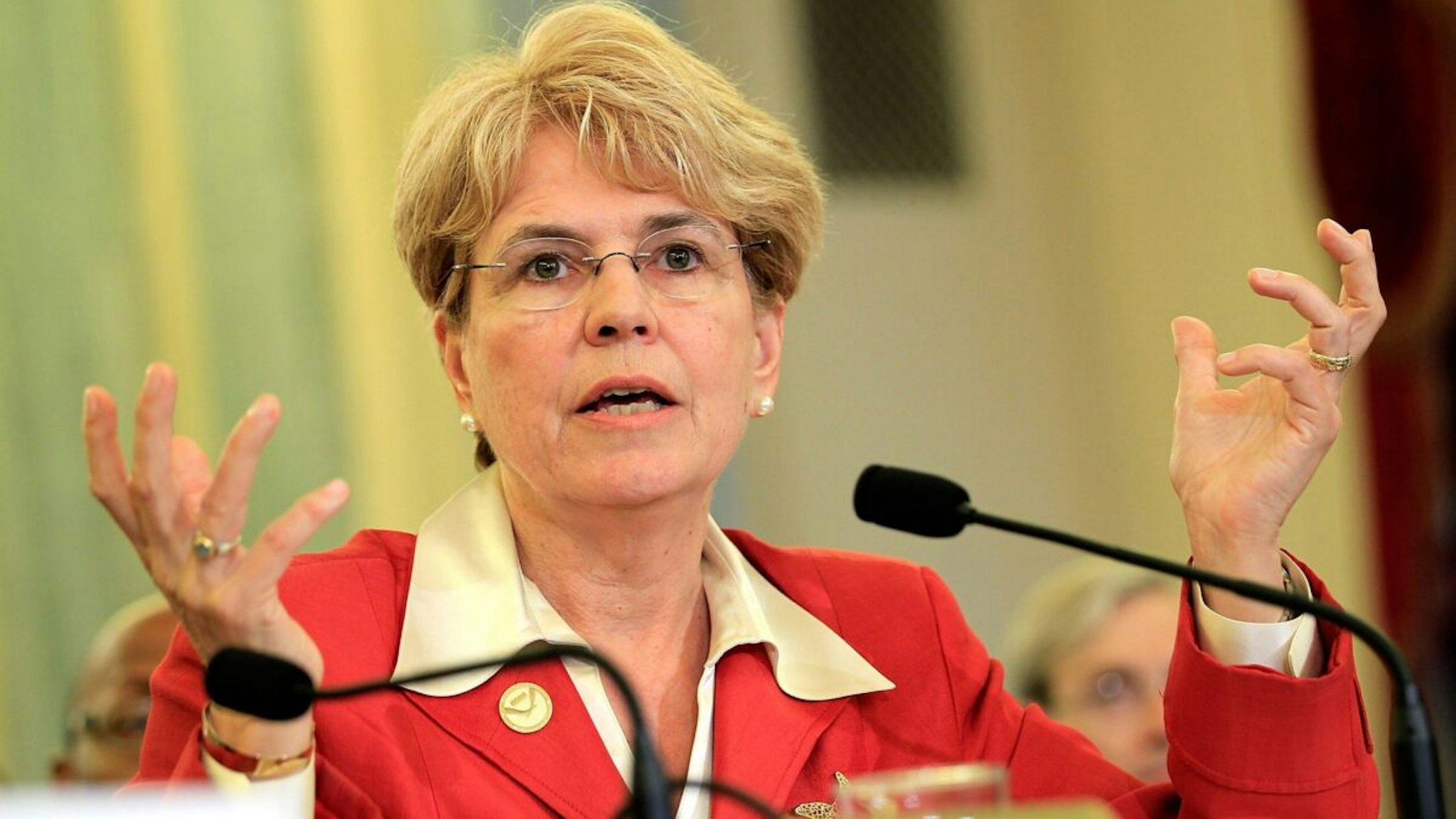 WASHINGTON - MAY 18: Jane Lubchenco, Administrator of the National Oceanic and Atmospheric Administration, testifies during a hearing before the Senate Commerce, Science, and Transportation Committee May 18, 2010 on Capitol Hill in Washington, DC.