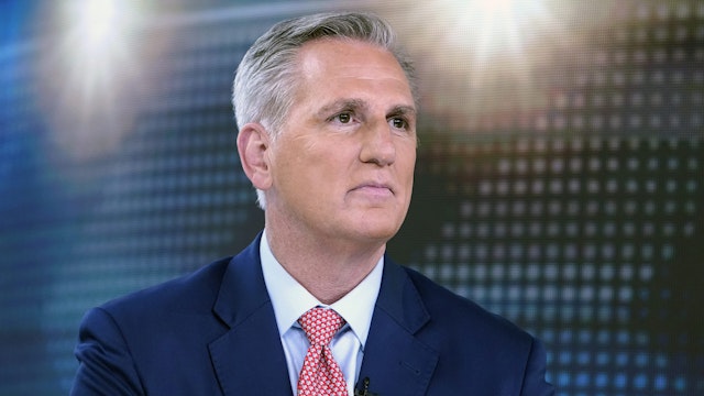 NEW YORK, NEW YORK - JUNE 29: House Minority Leader Kevin McCarthy appears on "Jesse Watters Primetime" at Fox News Channel Studios on June 29, 2022 in New York City.