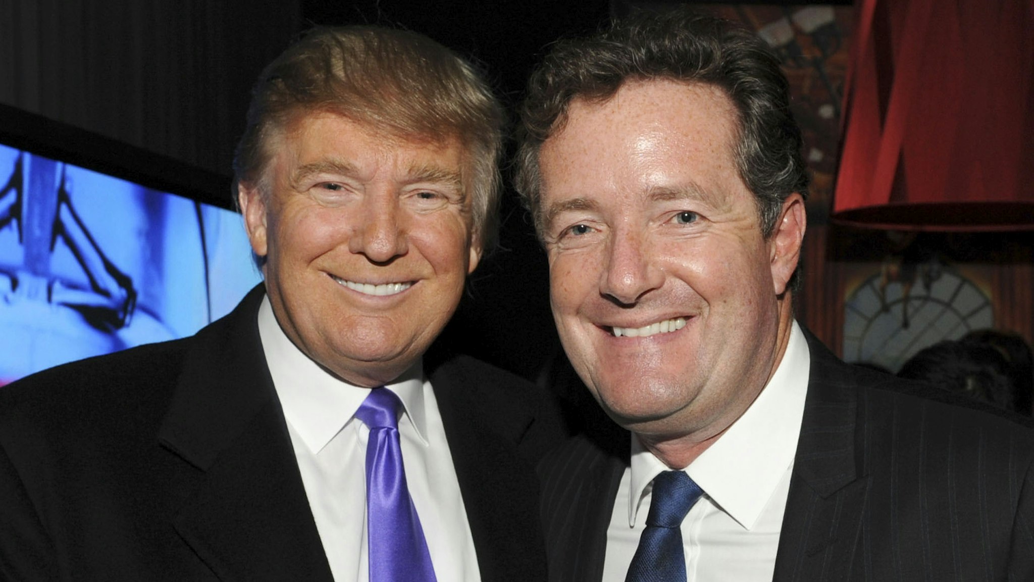 NEW YORK - NOVEMBER 10: Television Personality Donald Trump and journalist Piers Morgan attend the celebration of Perfumania and Kim Kardashian�s appearance on NBC�s "The Apprentice" at the Provocateur at The Hotel Gansevoort on November 10, 2010 in New York, New York.