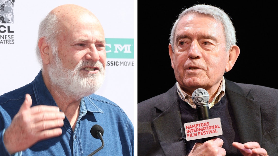 Comedian Rob Reiner speaks at a ceremony honoring Billy Crystal (out of frame) at TCL Chinese Theatre IMAX on April 12, 2019 in Hollywood, California. Journalist Dan Rather speaks during A Conversation With Dan Rather on Day 3 of the 23rd Annual Hamptons International Film Festival on October 10, 2015 in East Hampton, New York.