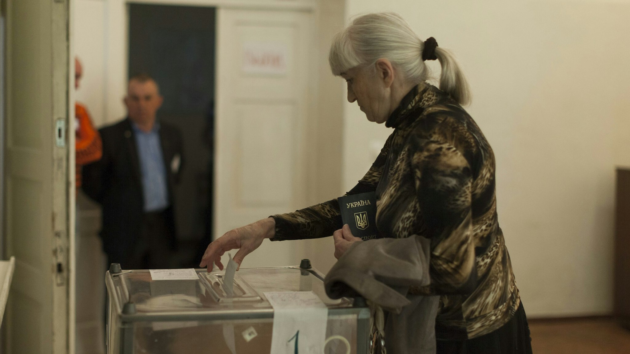 Citizens of Slavyansk vote in the referendum on independence from Ukraine organized by the People's Republic of Donetsk on May 11th, 2014.