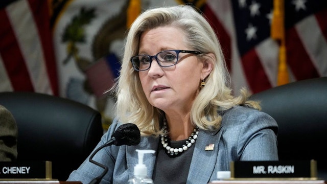 Rep. Liz Cheney (R-WY) speaks during a Select Committee to Investigate the January 6th Attack on the U.S. Capitol business meeting on Capitol Hill March 28, 2022 in Washington, DC.