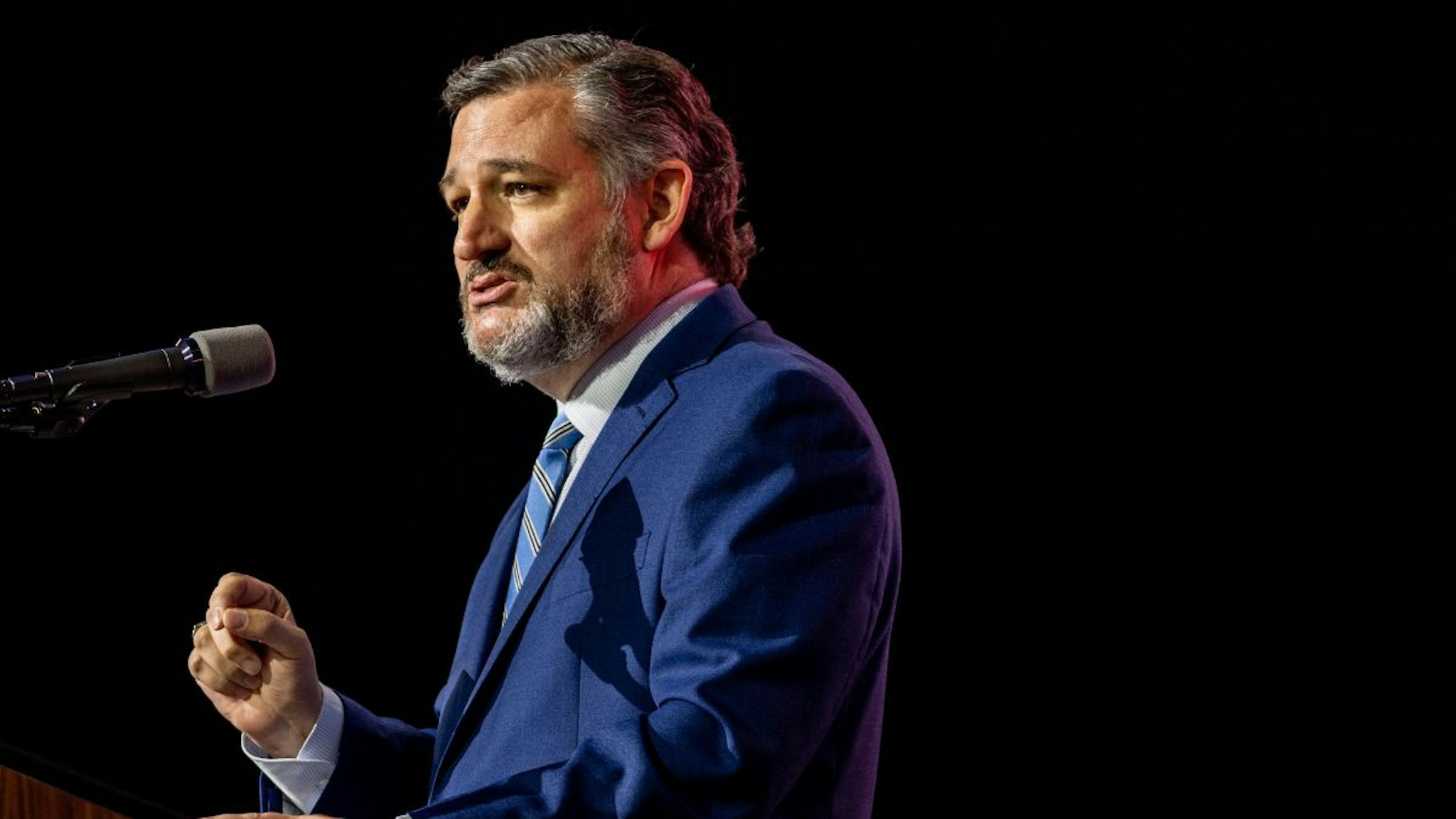 U.S. Sen. Ted Cruz (R-TX) speaks during the National Rifle Association (NRA) annual convention at the George R. Brown Convention Center on May 27, 2022 in Houston, Texas.