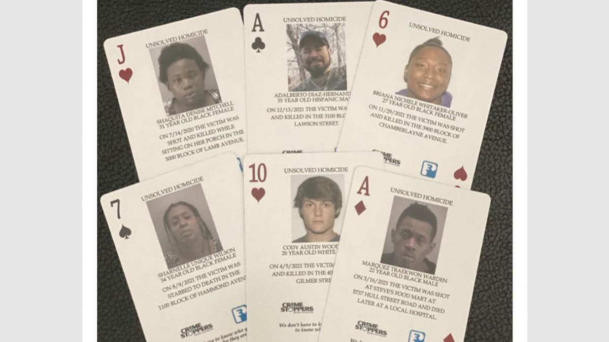 Virginia Creates Homicide Victim Playing Cards In Hopes Of Solving Cases