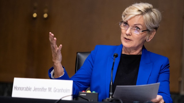 WASHINGTON, DC - JANUARY 27: Nominee for Secretary of Energy Jennifer Granholm testifies at her confirmation hearing before the Senate Committee on Energy and Natural Resources on Capitol Hill January 27, 2021 in Washington, DC.