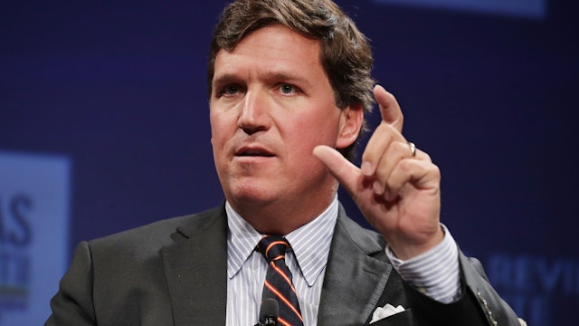 Fox News host Tucker Carlson discusses 'Populism and the Right' during the National Review Institute's Ideas Summit at the Mandarin Oriental Hotel March 29, 2019 in Washington, DC. Carlson talked about a large variety of topics including dropping testosterone levels, increasing rates of suicide, unemployment, drug addiction and social hierarchy at the summit, which had the theme 'The Case for the American Experiment.'