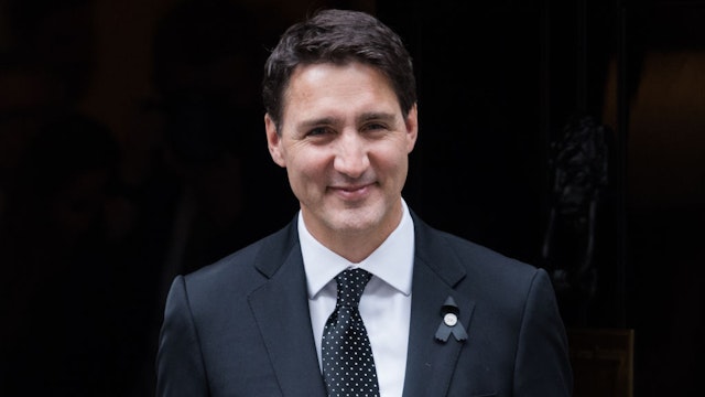 LONDON, UNITED KINGDOM - SEPTEMBER 18: Canadian Prime Minister Justin Trudeau leaves 10 Downing Street after a meeting with British Prime Minister Liz Truss ahead of the funeral of Queen Elizabeth II in London, United Kingdom on September 18, 2022. (Photo by Wiktor Szymanowicz/Anadolu Agency via Getty Images)