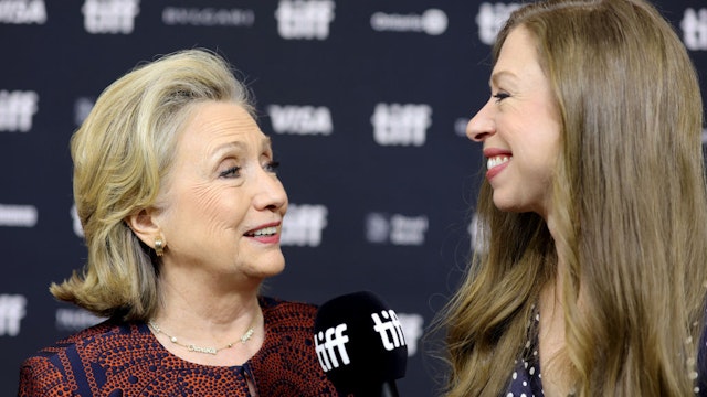 TORONTO, ONTARIO - SEPTEMBER 10: (L-R) Hillary Clinton and Chelsea Clinton attend the New Apple Documentary Series "Gutsy" event, with Hillary Rodham Clinton and Chelsea Clinton, on September 10, 2022 in Toronto, Ontario. (Photo by Amy Sussman/Getty Images)
