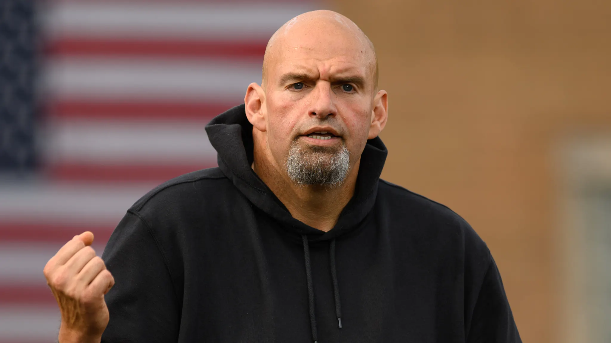 President Biden Delivers Labor Day Speech John Fetterman, lieutenant governor of Pennsylvania and Democratic senate candidate, speaks outside the United Steelworkers of America Local Union 2227 hall in West Mifflin, Pennsylvania, US, on Monday, Sept. 5, 2022. With two months to go before voters head to the polls, President Biden has been ramping up his efforts to aid fellow Democrats in midterm contests that will determine whether Democrats retain their slim House and Senate majorities.