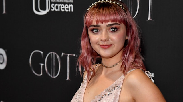 Maisie Williams arrives at the Game of Thrones Season Finale Premiere at the Waterfront Hall on April 12, 2019 in Belfast, Northern Ireland.