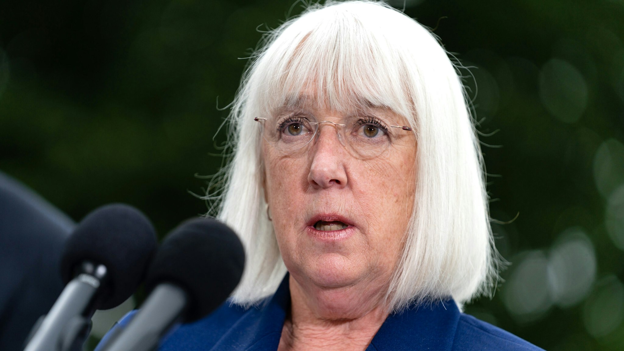 Senator Patty Murray, a Democrat from Washington, speaks during a news conference on the Right to Contraception Act outside the US Capitol in Washington, D.C., US, on Tuesday, July 26, 2022. The House passed legislation to codify access to contraception on Thursday, as Democrats sought to safeguard the right in response to the Supreme Courts ruling on Roe v. Wade.