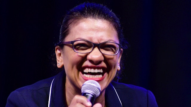 Rep. Rashida Tlaib (D-MI) speaks on the current political climate and possible impeachment of the current President during a panel discussion led by Aimee Allison, touching the changes of the face of power in the United States after a history making number of diverse members were sworn into Congress the past elections, during a keynote discussion of the Netroots Nation progressive grassroots convention in Philadelphia, PA, on July 13, 2019.