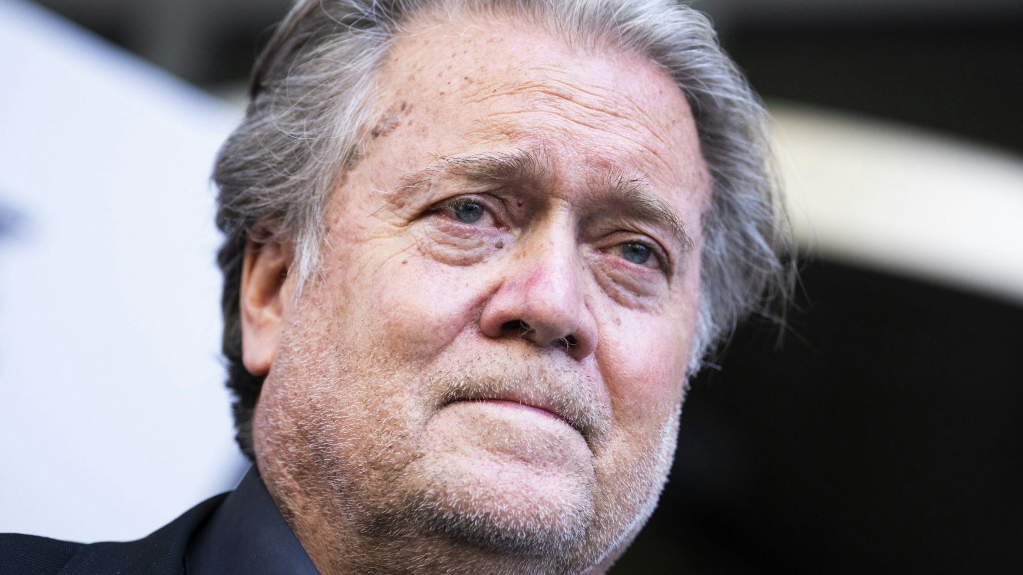 UNITED STATES - JULY 22: Steve Bannon is seen after being found guilty on contempt of Congress outside the E. Barrett Prettyman Courthouse on Friday, July 22, 2022.
