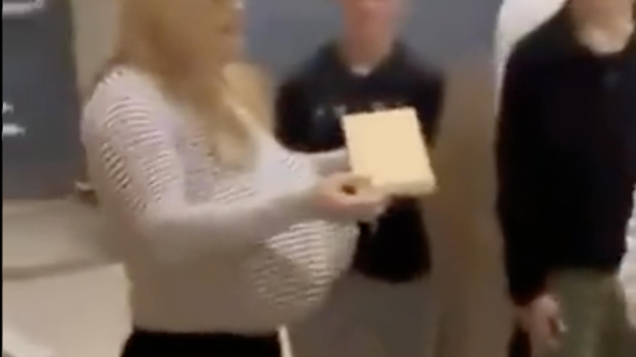 Screen Shot 2022-09-18 at 7.04.15 AM Canadian teacher Kayla Lemieux wears an enormous prosthetic bust while teaching class.