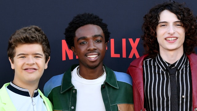 Gaten Matarazzo, Caleb McLaughlin, Finn Wolfhard, and Noah Schnapp attend the premiere of Netflix's "Stranger Things" Season 3 on June 28, 2019 in Santa Monica, California.