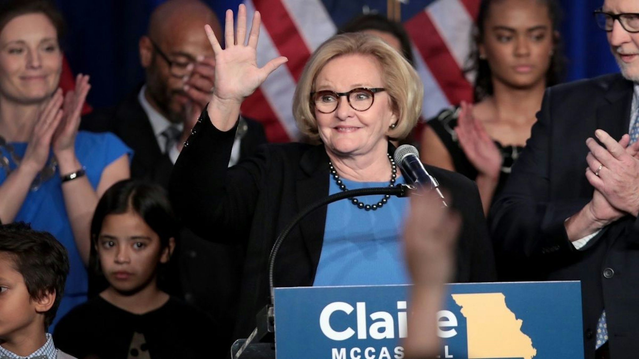 Senator Claire McCaskill (D-MO) concedes defeat in her bid to keep her U.S. Senate seat during an election-night rally on November 6, 2018 in St. Louis, Missouri.