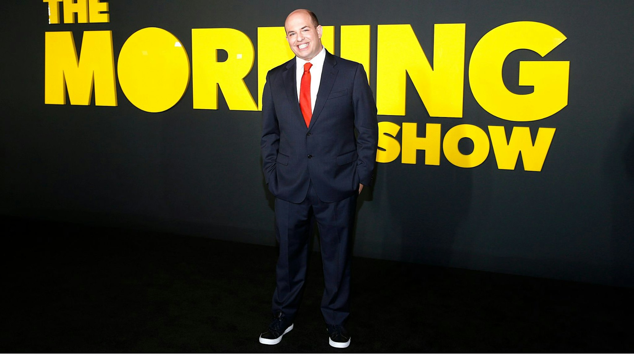 NEW YORK, NEW YORK - OCTOBER 28: Consulting Producer, Brian Stelter attends Apple's global premiere of "The Morning Show" at Josie Robertson Plaza and David Geffen Hall, Lincoln Center for the Performing Arts on October 28, 2019 in New York City.