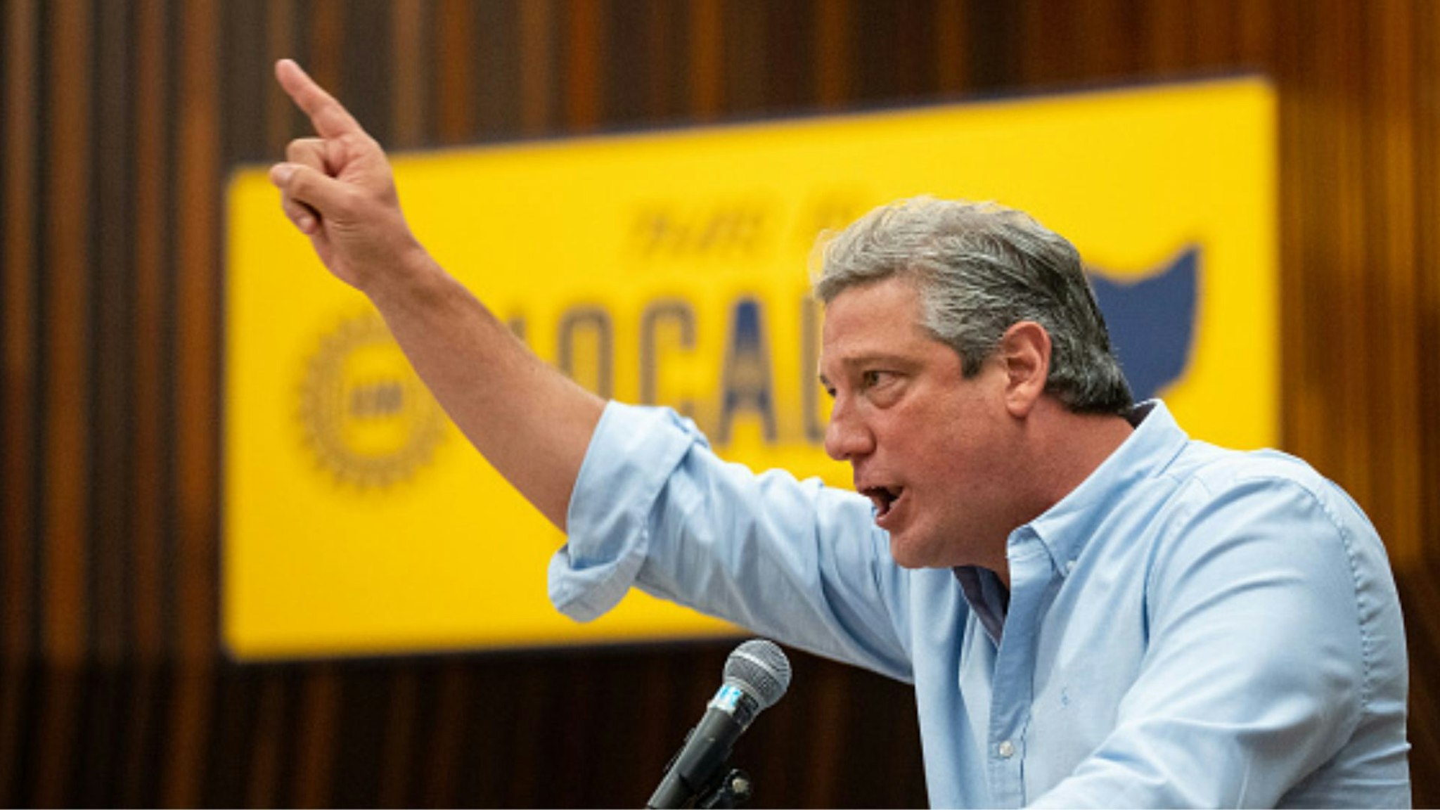 UNITED STATES - AUGUST 20: U.S. Senate candidate Rep. Tim Ryan, D-Ohio, speaks at the UAW Local 12 union rally in Toledo, Ohio on Saturday, August 20, 2022.
