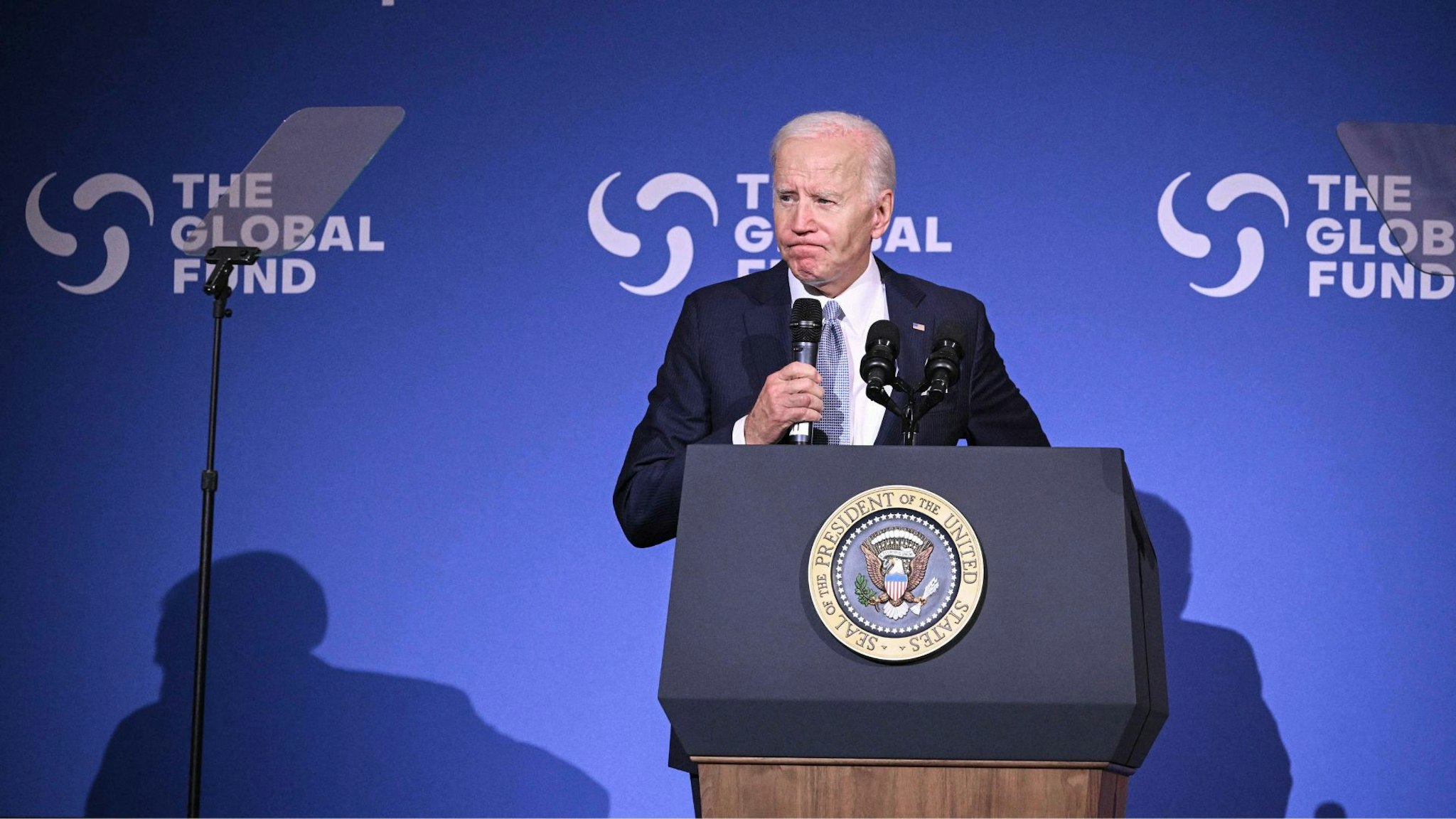 US President Joe Biden speaks during the Global Fund Seventh Replenishment Conference in New York on September 21, 2022.