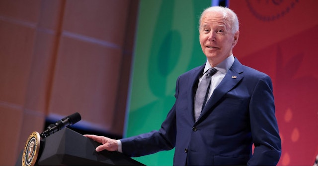 US President Joe Biden speaks during the White House Conference on Hunger, Nutrition, and Health at the Ronald Reagan Building in Washington, DC, September 28, 2022.