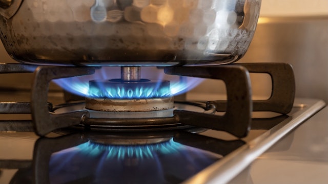 The fire on the gas stove. - stock photo The fire on the gas stove. Seiya Tabuchi via Getty Images