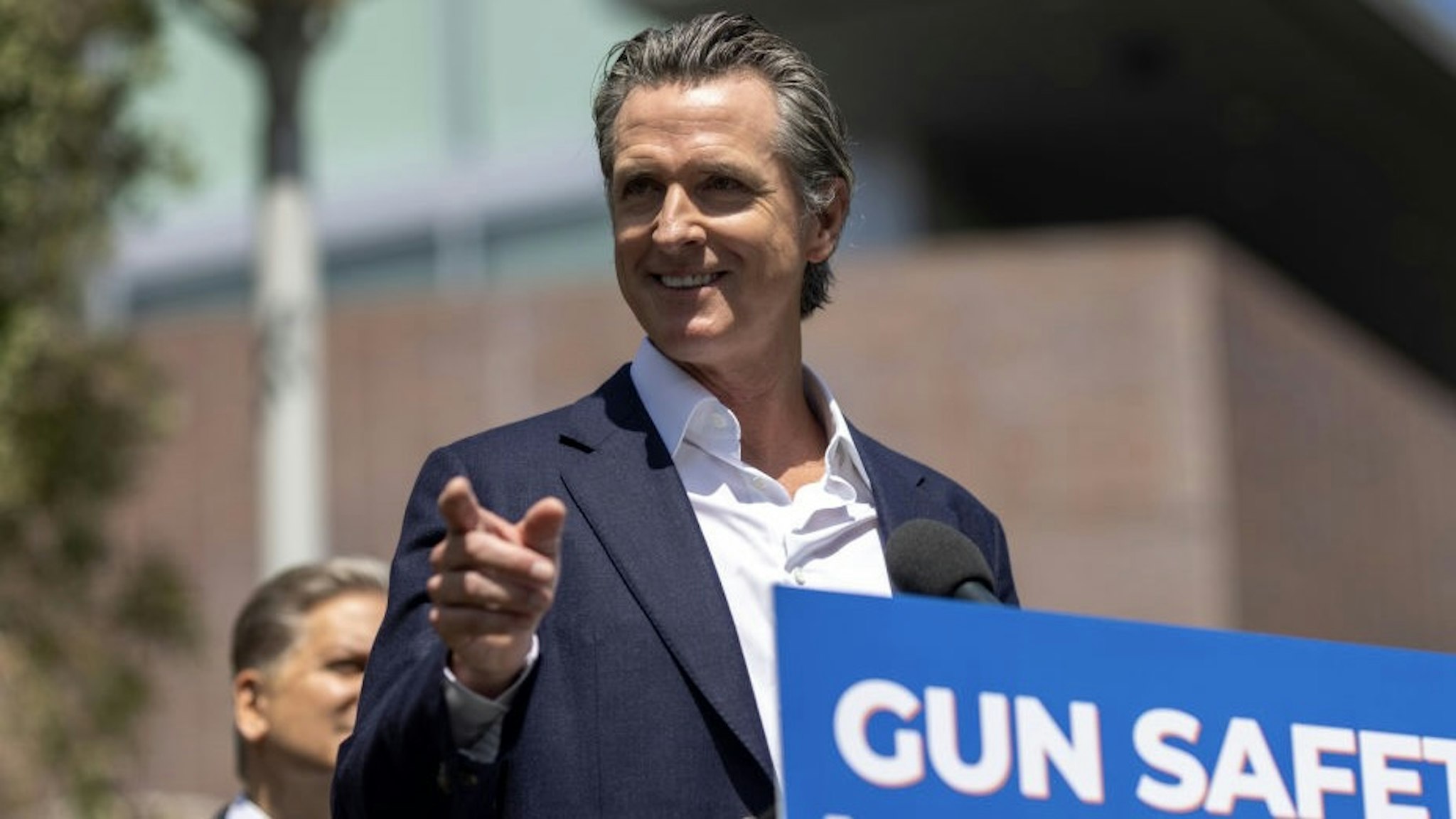 California Gov. Newsom Highlights New State Efforts To Stem Gun Violence LOS ANGELES, CA - JULY 22: California governor Gavin Newsom addresses a news conference where he signed SB 1327 into law on July 22, 2022 in Los Angeles, California. During the conference, Newsom signed SB 1327, which allows private individuals to sue one another for the illegal manufacture or sale of guns in California, using the principal that the Supreme Court allows for Texas in pursuing people who have had or helped in an abortion. Following a series of high-profile mass shootings across the nation, the governor has signed a set of bills establishing laws meant to reduce gun violence. Included are laws restricting ghost guns, a 10-year prohibition on gun possession for individuals convicted of child or elder abuse, and prohibiting gun the industry from advertising to minors. Gun violence is the leading cause of death among children in the U.S., and in Los Angeles, 30 percent of shootings involve ghost guns. (Photo by David McNew/Getty Images) David McNew / Contributor