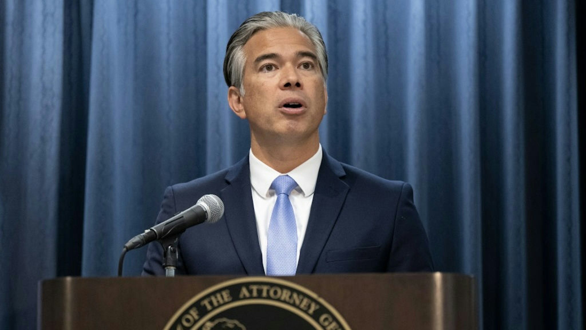 California Attorney General Rob Bonta speaks during a press conference in Los Angeles... Los Angeles, CA - October 12: California Attorney General Rob Bonta speaks during a press conference in Los Angeles on recent significant fentanyl enforcement actions by the California Department of Justice. Bonta also confirmed that his office has launched an investigation into the City of Los Angeles redistricting after a recent racist incident among city council members. (Photo by Hans Gutknecht/MediaNews Group/Los Angeles Daily News via Getty Images) MediaNews Group/Los Angeles Daily News via Getty Images / Contributor