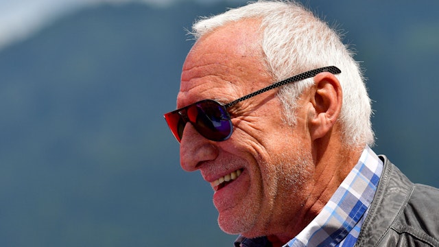 The Red Bull team owner, Dietrich Mateschitz, arrives to the paddock ahead of the Austrian Formula One Grand Prix in Spielberg, central Austria, on June 30, 2018.