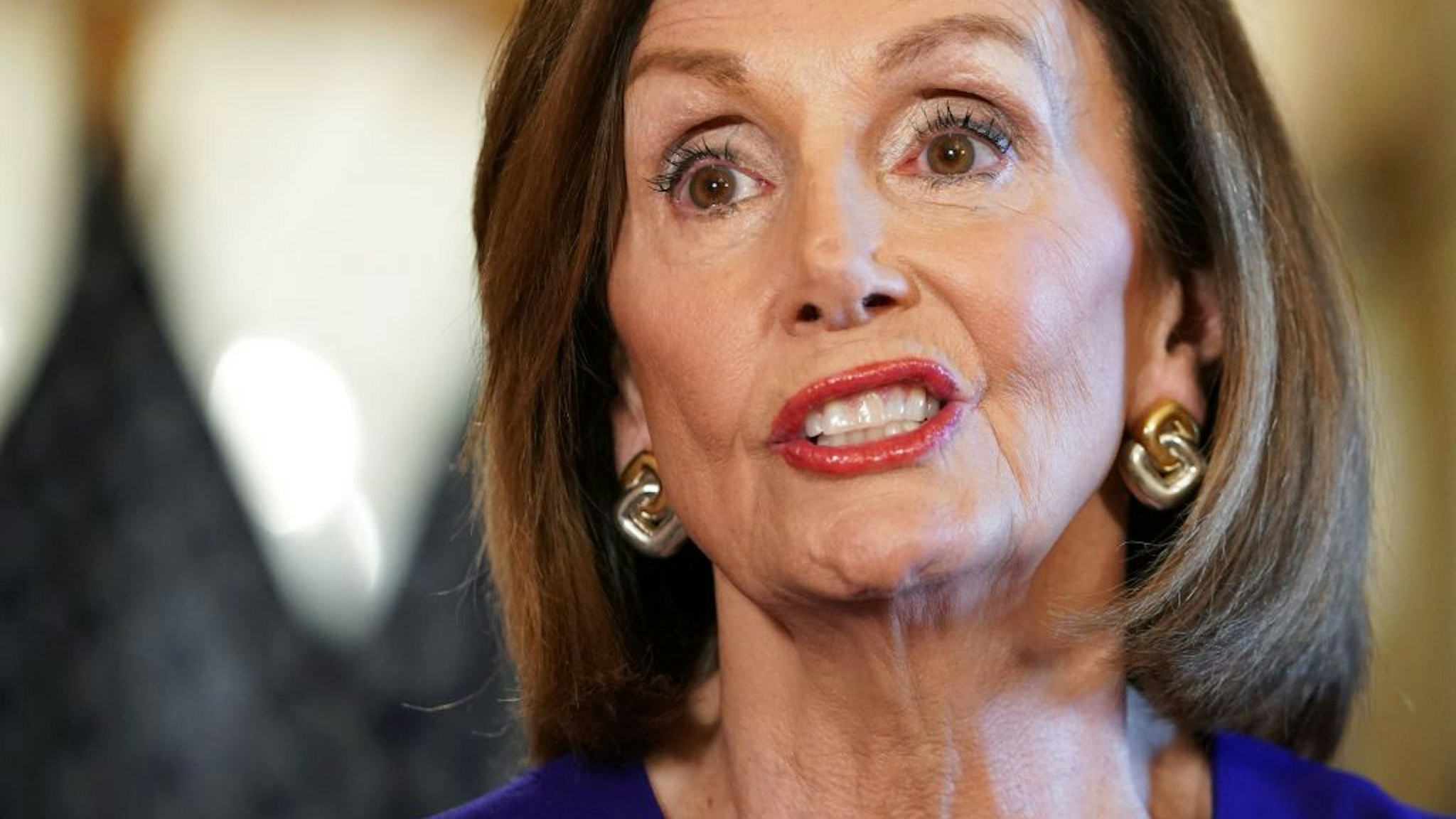 US Speaker of the House Nancy Pelosi, Democrat of California, announces a formal impeachment inquiry of US President Donald Trump on September 24, 2019, in Washington, DC. - Amid mounting allegations of abuse of power by the US president, Pelosi announced the start of the inquiry in the House of Representatives, the first step in a process that could ultimately lead to Trump's removal from office. (Photo by MANDEL NGAN / AFP) (Photo credit should read