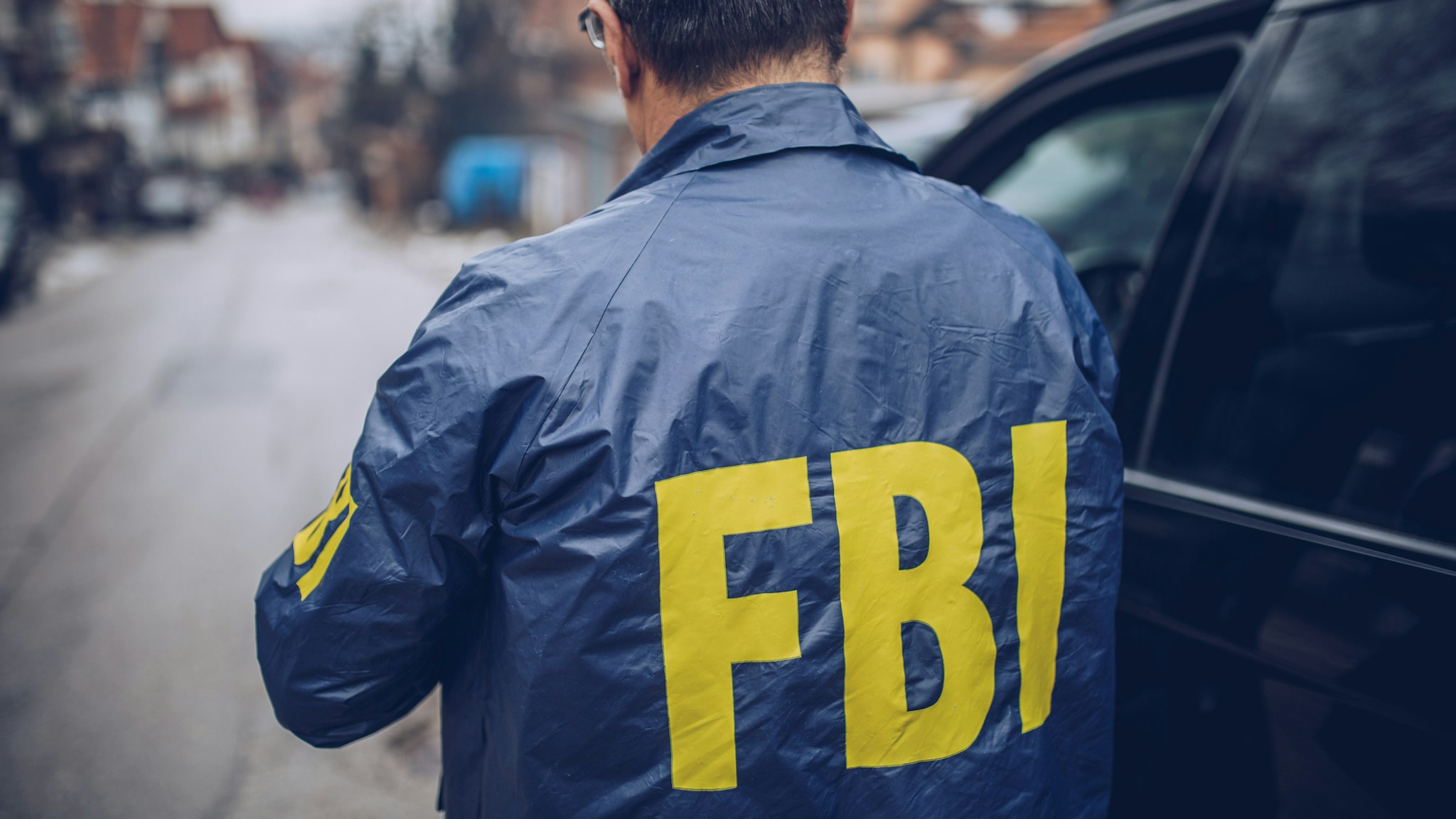 The back of an FBI agent - stock photo