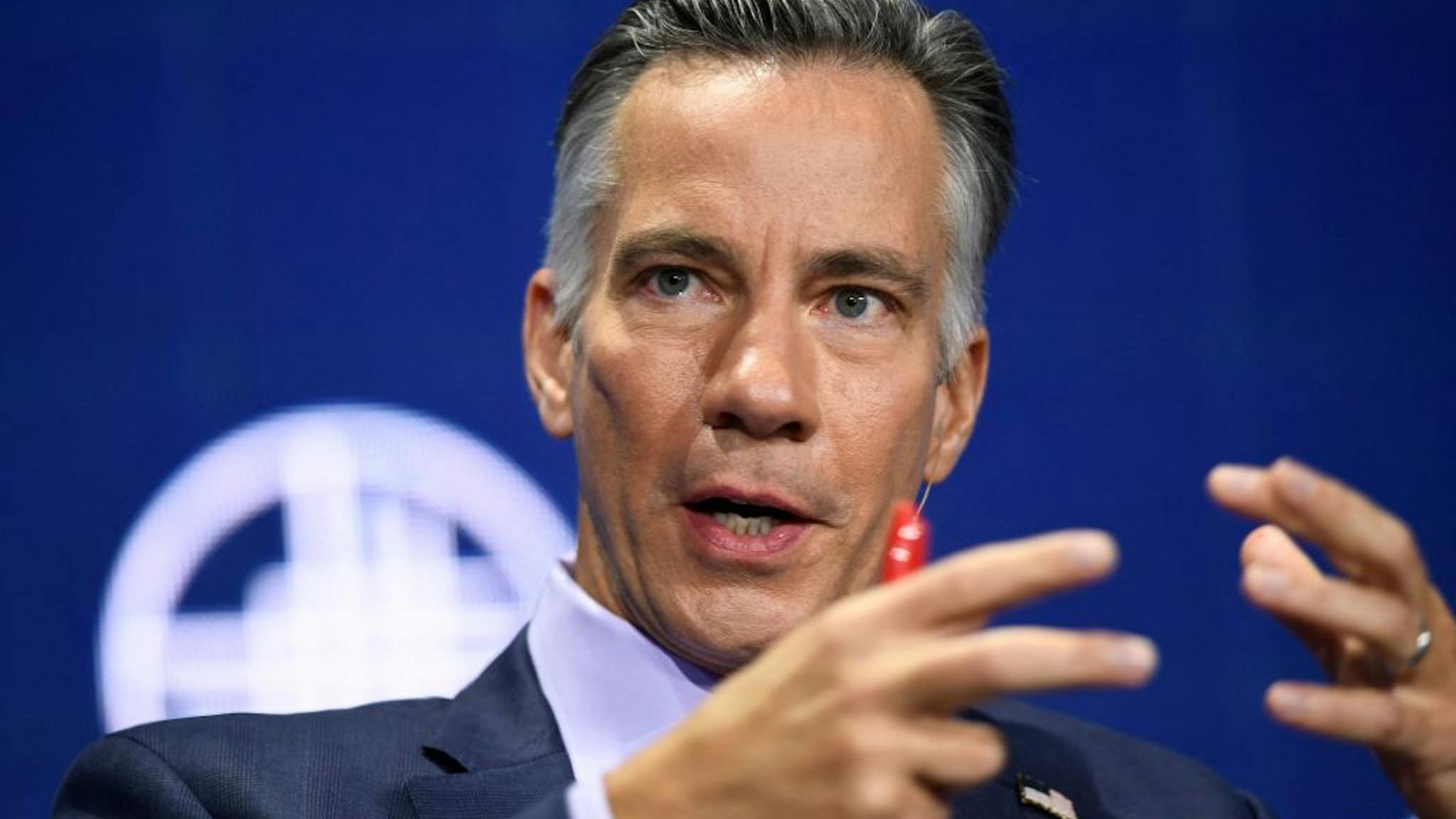 US-ECONOMY-MILKEN CNN anchor Jim Sciutto speaks during the Milken Institute Global Conference on October 19, 2021 in Beverly Hills, California. (Photo by Patrick T. FALLON / AFP) (Photo by PATRICK T. FALLON/AFP via Getty Images)