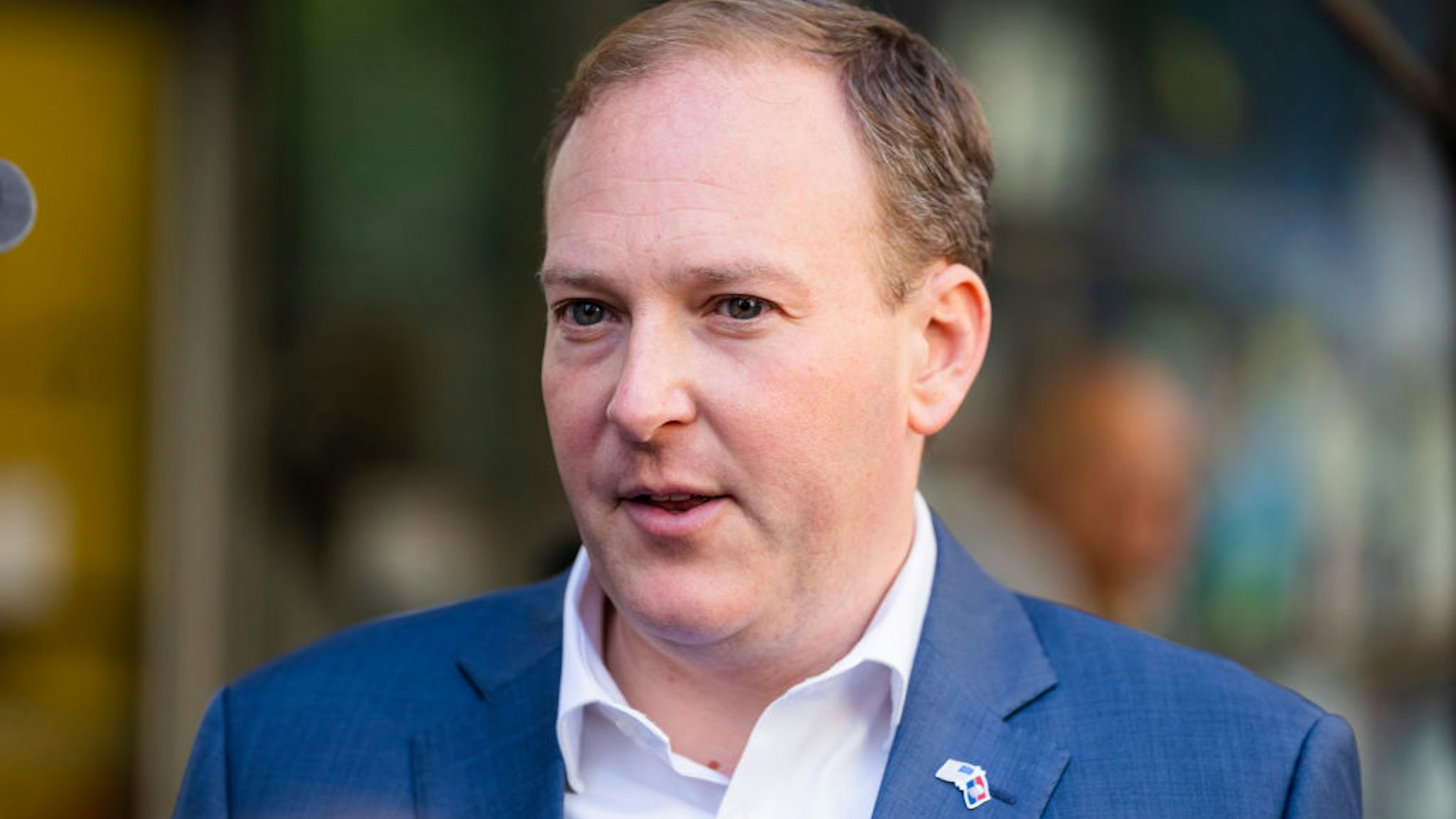 New York gubernatorial candidate Lee Zeldin attends the Columbus Day Parade in Midtown on October 10, 2022 in New York City.