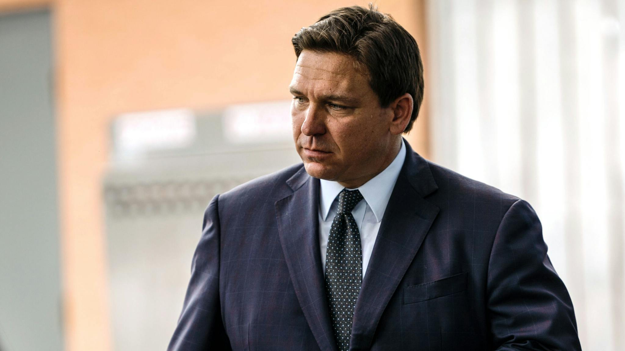 Florida Gov. Ron DeSantis in Bradenton BRADENTON, FL - SEPTEMBER 20: Florida Gov. Ron DeSantis leaves after holding a press conference at Anna Maria Oyster Bar Landside in Bradenton, Fla.