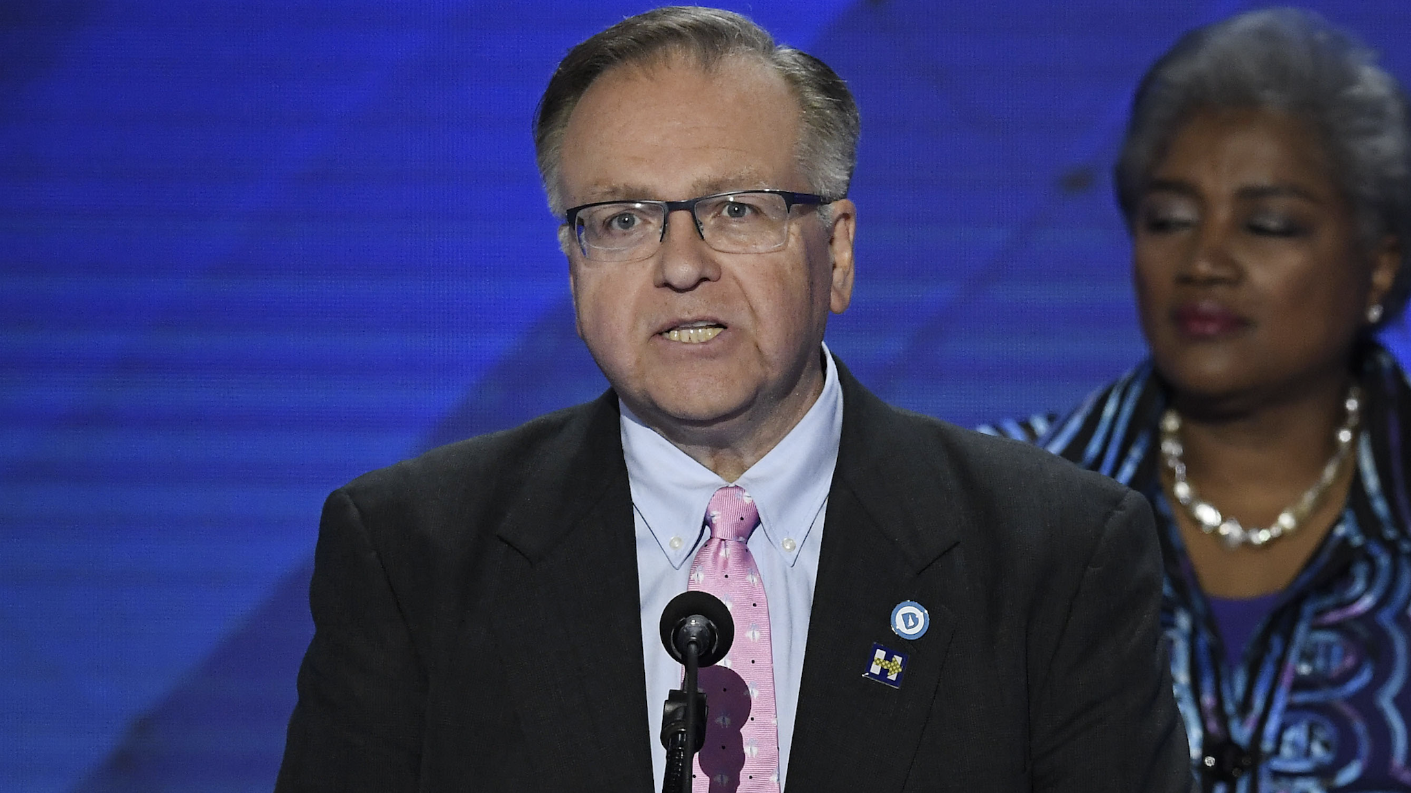 Raymond Buckley, vice chair of the Democratic National Committee, speaks during the Democratic National Convention (DNC) in Philadelphia, Pennsylvania, U.S., on Thursday, July 28, 2016. Division among Democrats has been overcome through speeches from two presidents, another first lady and a vice-president, who raised the stakes for their candidate by warning that her opponent posed an unprecedented threat to American diplomacy.