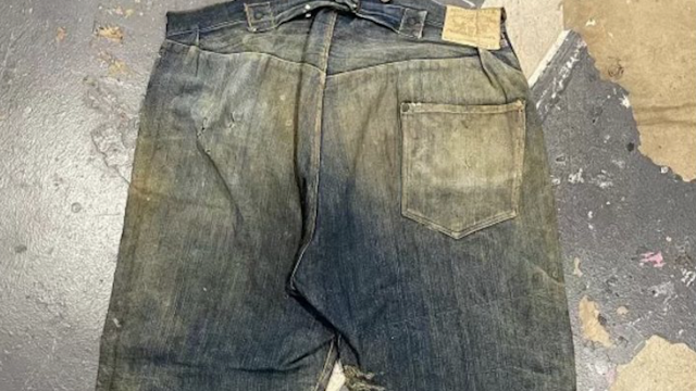 The blue jeans, from the 1880s, were found by self-described “denim historian” Michael Harris in the mine, The Wall Street Journal reported. They may have been worn by a Gold Rush prospector, and are considered the “holy grail of vintage denim collecting.”