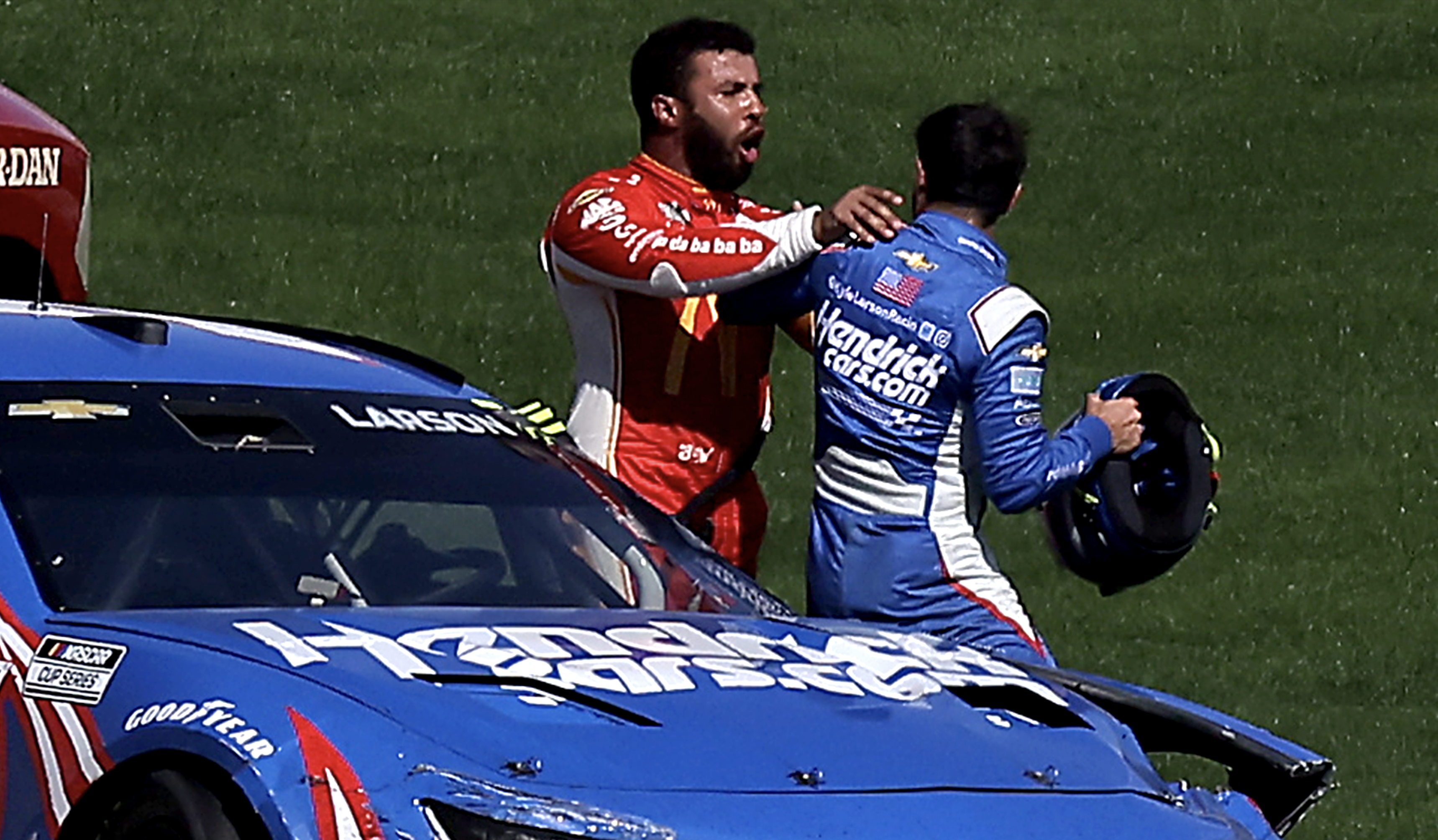 WATCH: Bubba Wallace Causes Accident During Race, Then Physically ...