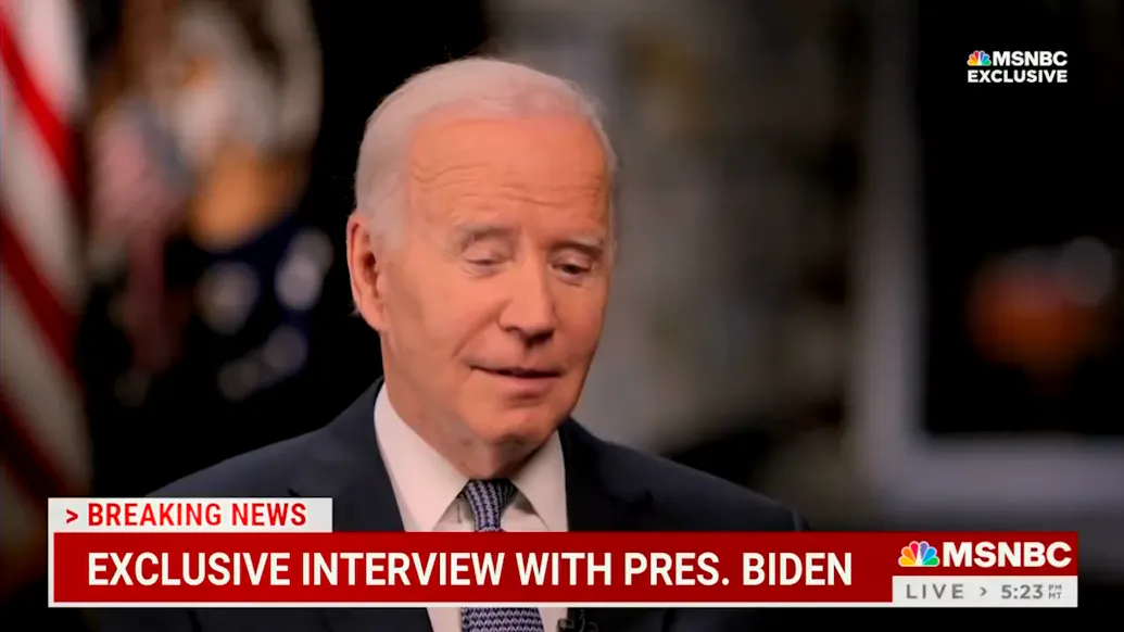 Biden Raises Eyebrows After Appearing To Zone Out During MSNBC Interview