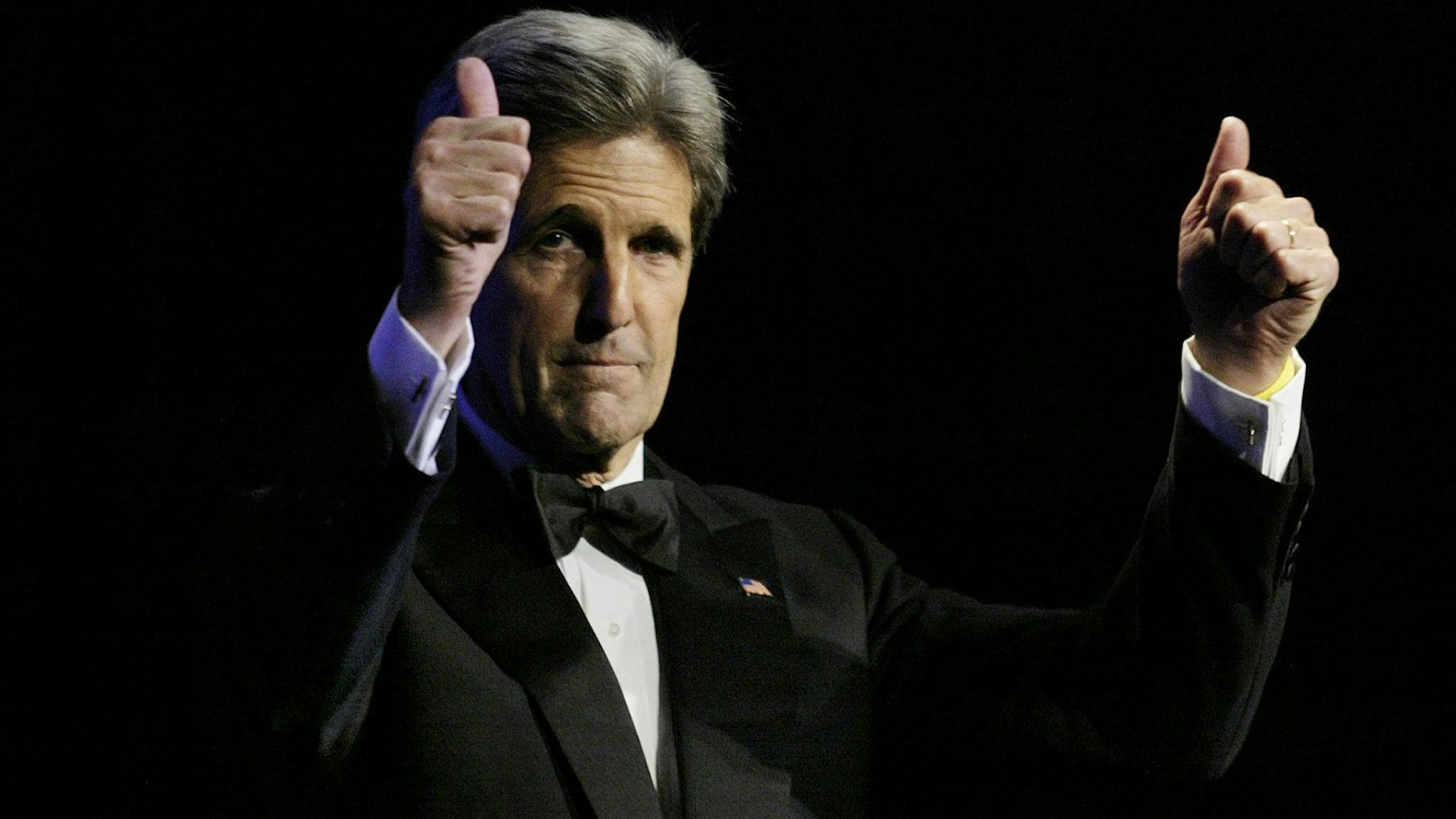 Democratic Presidential Nominee US Senator John Kerry speaks at the Congressional Black Caucus Foundation Annual Legislative Conference Dinner at the Washington Convention Center in Washington, DC, 11 September 2004.