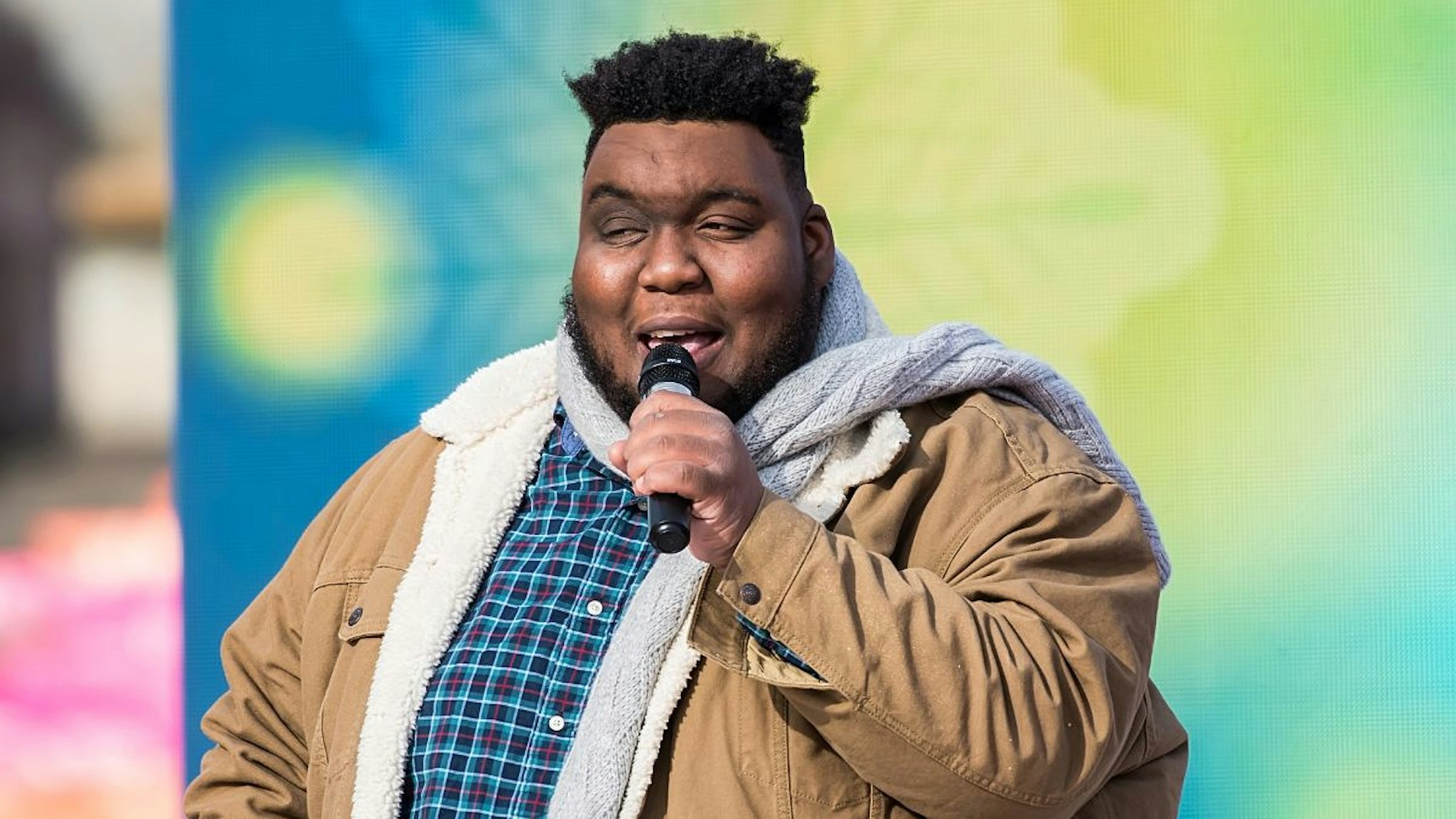 Singer Willie Spence is seen during the 102nd 6abc Dunkin' Donuts Thanksgiving Day Parade on November 25, 2021 in Philadelphia, Pennsylvania.